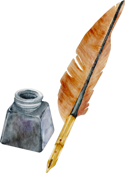 watercolor feather pen